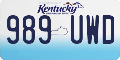 KY license plate 989UWD