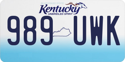 KY license plate 989UWK