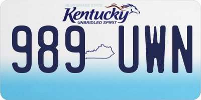 KY license plate 989UWN