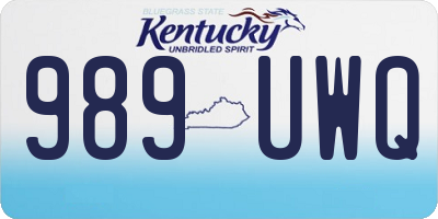 KY license plate 989UWQ