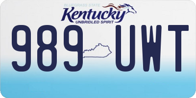 KY license plate 989UWT