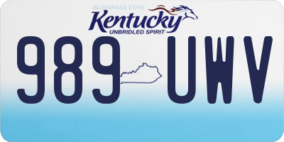 KY license plate 989UWV