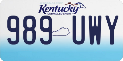 KY license plate 989UWY