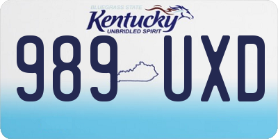 KY license plate 989UXD