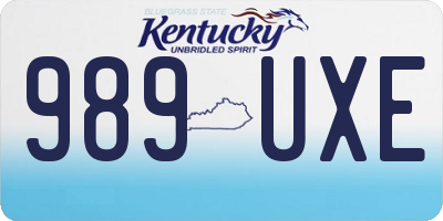 KY license plate 989UXE