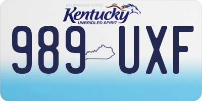 KY license plate 989UXF