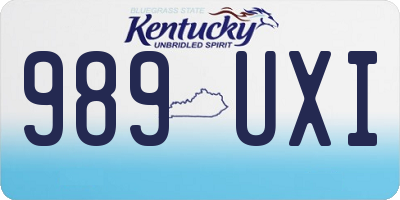 KY license plate 989UXI