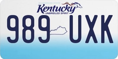 KY license plate 989UXK