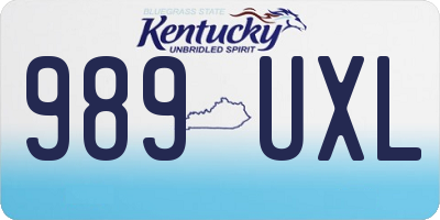 KY license plate 989UXL