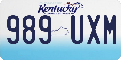 KY license plate 989UXM