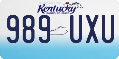 KY license plate 989UXU
