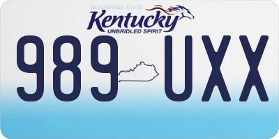 KY license plate 989UXX