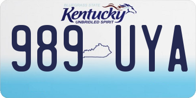 KY license plate 989UYA