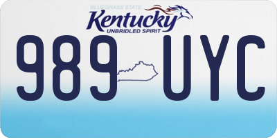 KY license plate 989UYC