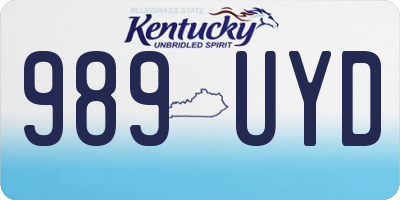 KY license plate 989UYD