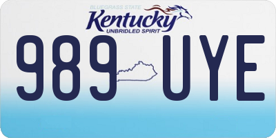 KY license plate 989UYE