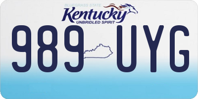 KY license plate 989UYG