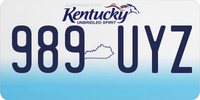 KY license plate 989UYZ