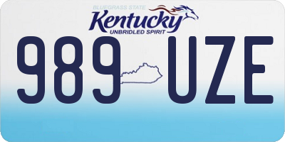 KY license plate 989UZE