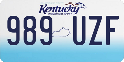 KY license plate 989UZF
