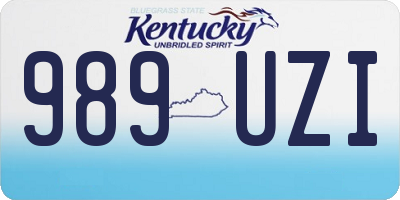 KY license plate 989UZI