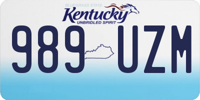 KY license plate 989UZM