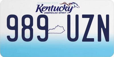 KY license plate 989UZN