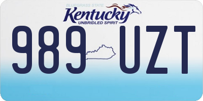 KY license plate 989UZT