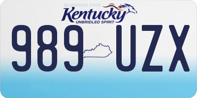 KY license plate 989UZX