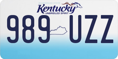 KY license plate 989UZZ