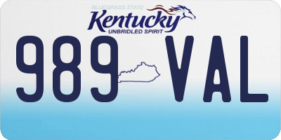 KY license plate 989VAL