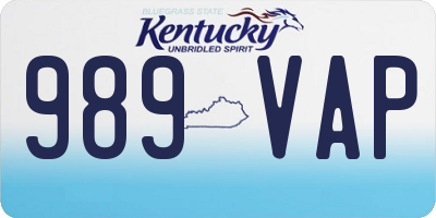 KY license plate 989VAP