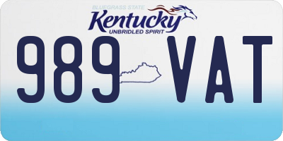 KY license plate 989VAT