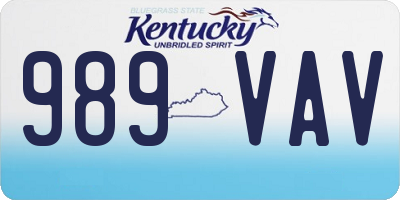 KY license plate 989VAV