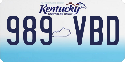 KY license plate 989VBD