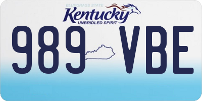KY license plate 989VBE