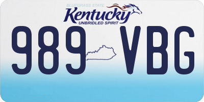 KY license plate 989VBG