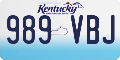 KY license plate 989VBJ