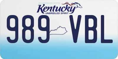 KY license plate 989VBL