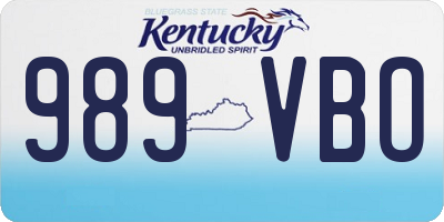 KY license plate 989VBO