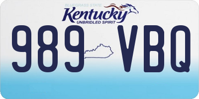 KY license plate 989VBQ