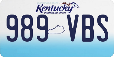 KY license plate 989VBS