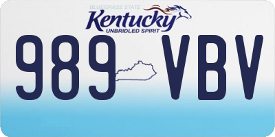 KY license plate 989VBV