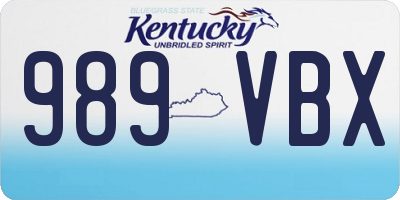 KY license plate 989VBX