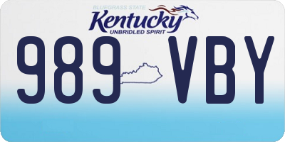 KY license plate 989VBY