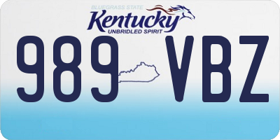KY license plate 989VBZ