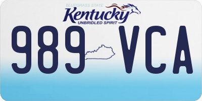 KY license plate 989VCA