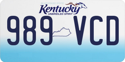 KY license plate 989VCD