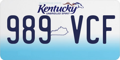 KY license plate 989VCF