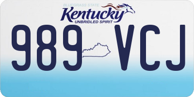 KY license plate 989VCJ